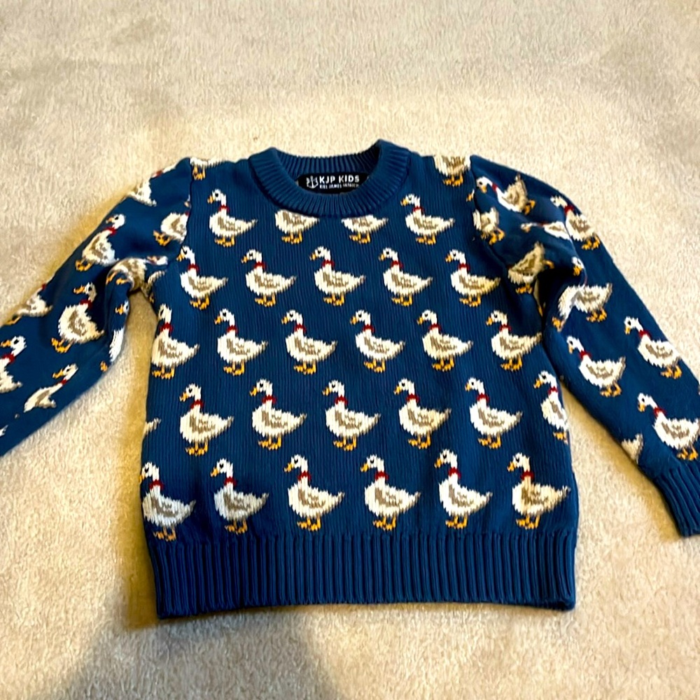 KJP Kiel James Patrick goose duck intarsia cotton sweater size 4T